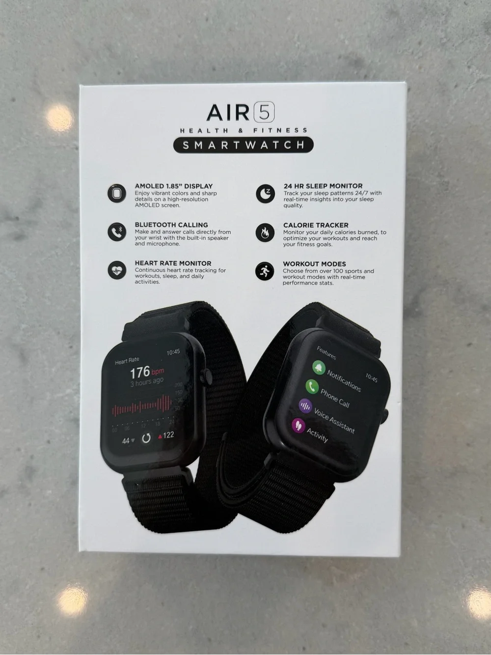 iTouch Air 5 Smartwatch Black Fitness+Notification Watch NEW IN BOX NEVER OPENED